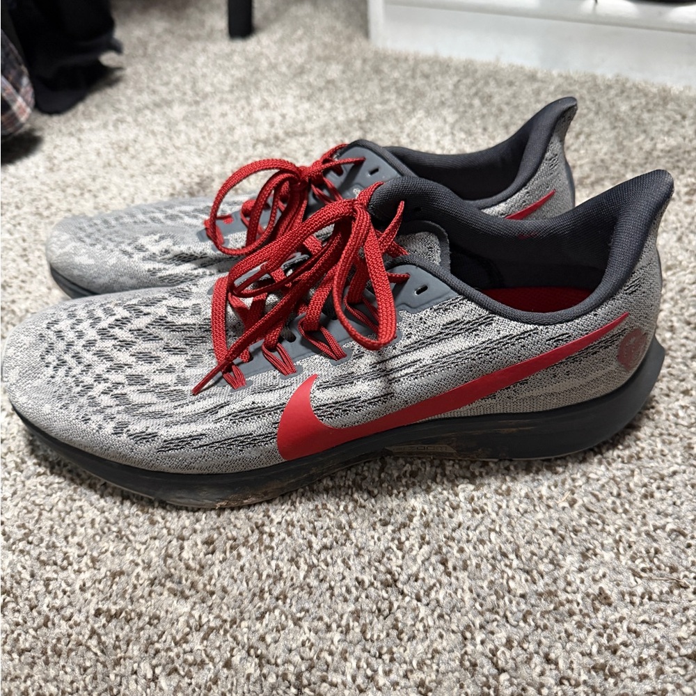 Nike Red and Gray Athletic Sneakers